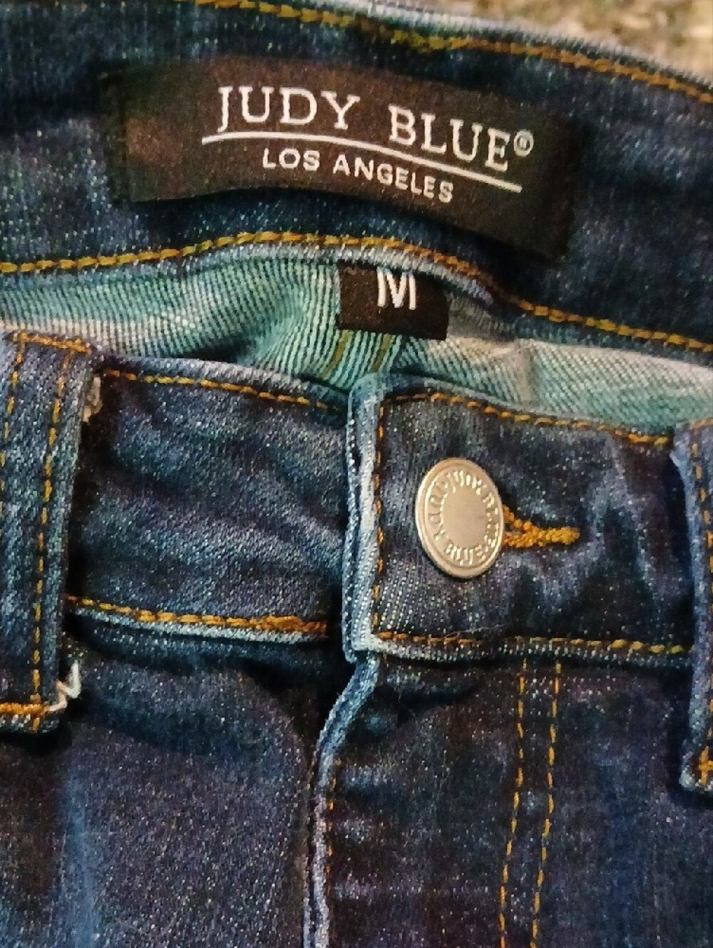Judy Blue HighWaist Dark Blue Distressed Denim CuffBermuda Shorts SzM - Picture 2 of 7
